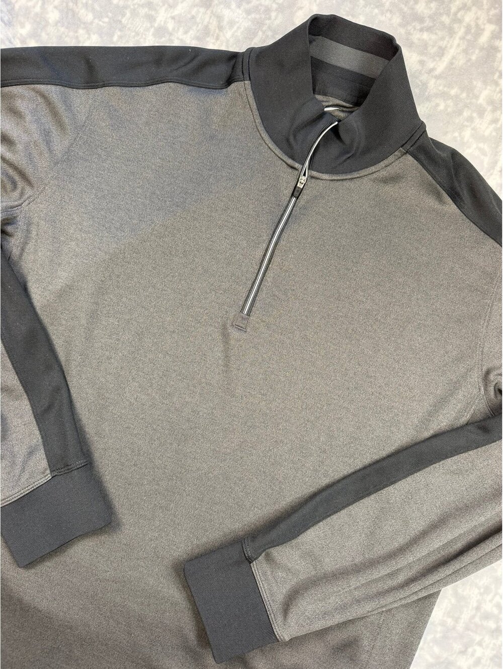 Nike Mens XL 1/4 Zip Pullover Jacket Colorblock Gray Black Therma Fit Dri-Fit